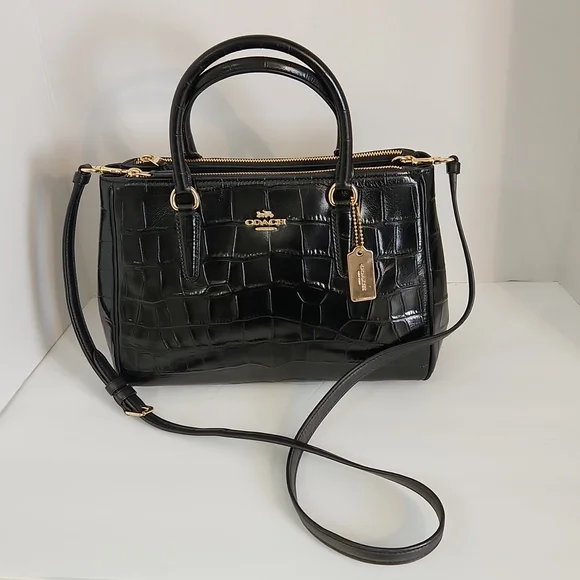 Coach Black Surrey Carryall Satchel Purse Bag - Picture 3 of 8